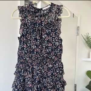 Navy Blue Foral Mini Dress